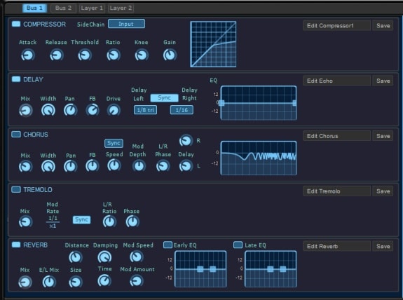 KV331 Audio Synthmaster V2.9 エフェクトの使い方